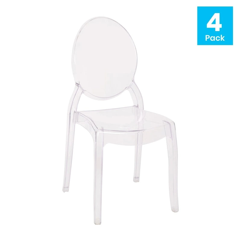 Lot de 4 chaises de banquet extra larges en résine tout temps - 20,5 P x 17 L x 37,25 H