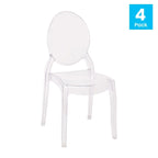 Lot de 4 chaises de banquet extra larges en résine tout temps - 20,5 P x 17 L x 37,25 H