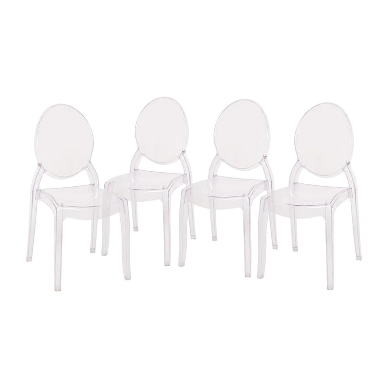 Lot de 4 chaises de banquet extra larges en résine tout temps - 20,5 P x 17 L x 37,25 H