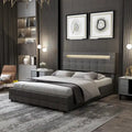 Queen Bed Frame with Storage Drawers Adjustable Headboard Lights LED