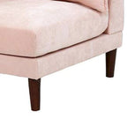 Rio 33 Inch Modular Single Arm Corner Chair, 2 Lumbar Cushions, Blush Pink
