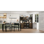 Large Kitchen Hutch Cabinet,Pantry with Metal Doors&6 Drawers&Shelves - 70.9W