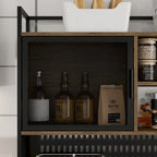 Large Kitchen Hutch Cabinet,Pantry with Metal Doors&6 Drawers&Shelves - 70.9W