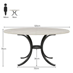 Round Dining Table for 4-6 People, Wood Kitchen Table for Dining Room