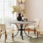 Round Dining Table for 4-6 People, Wood Kitchen Table for Dining Room