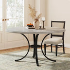 Round Dining Table for 4-6 People, Wood Kitchen Table for Dining Room