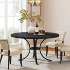 Round Dining Table for 4-6 People, Wood Kitchen Table for Dining Room