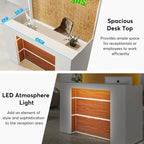 Grand Bureau de Réception avec Lumières LED pour Salon, Salle d'Attente, Magasin, Bureau, Hall d'Entrée, Boutique, Clinique