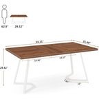 Computer Desk 55 Inches Office Table with Metal Legs for Home Office
