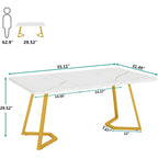 Computer Desk 55 Inches Office Table with Metal Legs for Home Office