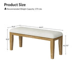 Banc de salle à manger en bois massif au design rustique Sandra par HULALA HOME