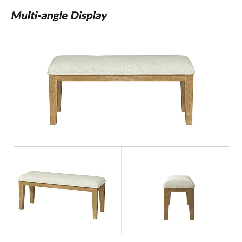 Banc de salle à manger en bois massif au design rustique Sandra par HULALA HOME