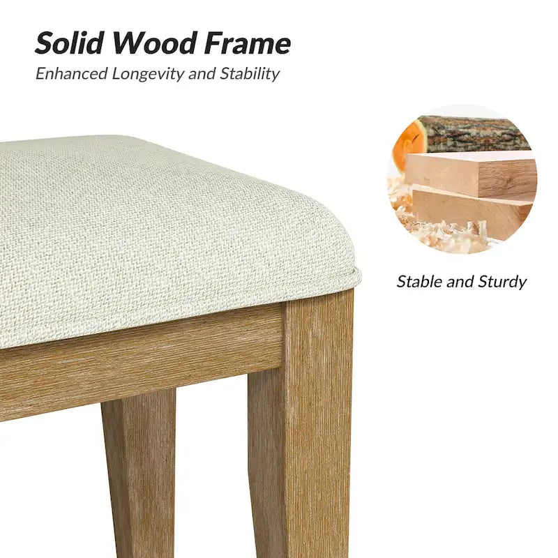 Banc de salle à manger en bois massif au design rustique Sandra par HULALA HOME