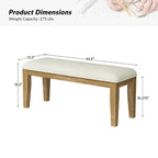 Banc de salle à manger en bois massif au design rustique Sandra par HULALA HOME