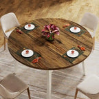Round Dining Table for 4-6 People, 47-Inch Farmhouse Kitchen Table