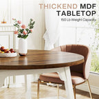 Round Dining Table for 4-6 People, 47-Inch Farmhouse Kitchen Table