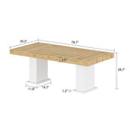Practical Large Wooden Desk Copmputer Desk Dining Table w/White Base
