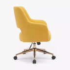 WestinTrends Genevieve Mid-Century Modern Swivel Office Chair With Wheels (Set Of 2), Mustard