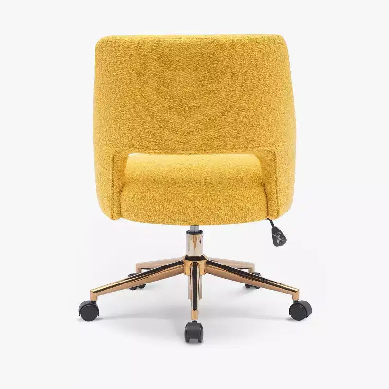 WestinTrends Genevieve Mid-Century Modern Swivel Office Chair With Wheels (Set Of 2), Mustard