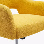 WestinTrends Genevieve Mid-Century Modern Swivel Office Chair With Wheels (Set Of 2), Mustard