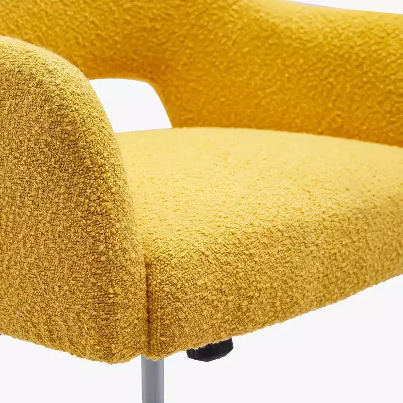 WestinTrends Genevieve Mid-Century Modern Swivel Office Chair With Wheels (Set Of 2), Mustard