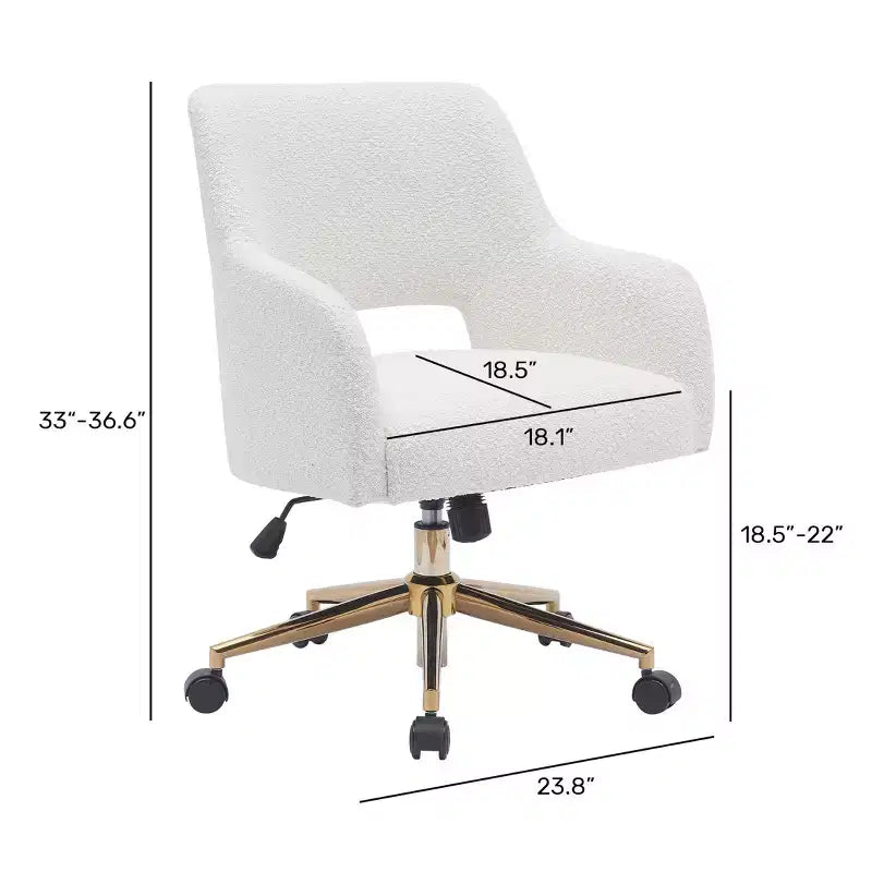 WestinTrends Genevieve Mid-Century Modern Swivel Office Chair With Wheels (Set Of 2), Mustard