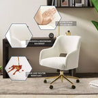 WestinTrends Genevieve Mid-Century Modern Swivel Office Chair With Wheels (Set Of 2), Mustard