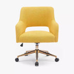 WestinTrends Genevieve Mid-Century Modern Swivel Office Chair With Wheels (Set Of 2), Mustard