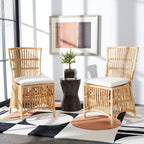 SAFAVIEH Patty, fauteuil d'appoint en rotin avec coussin (lot de 2) - 19,7 L x 22,1 P x 35,4 H - 20Wx22Dx35H