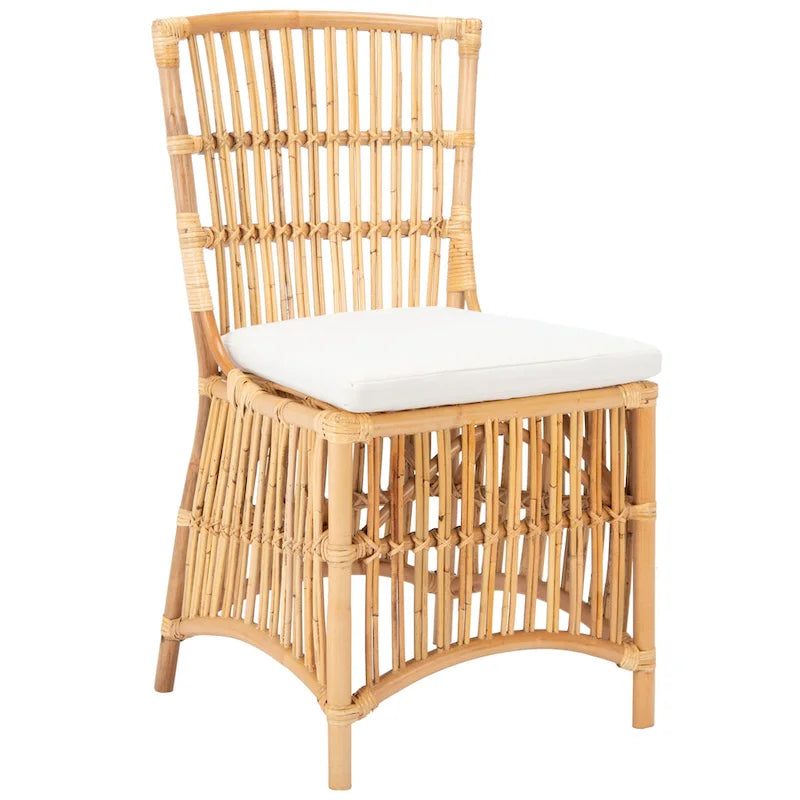 SAFAVIEH Patty, fauteuil d'appoint en rotin avec coussin (lot de 2) - 19,7 L x 22,1 P x 35,4 H - 20Wx22Dx35H