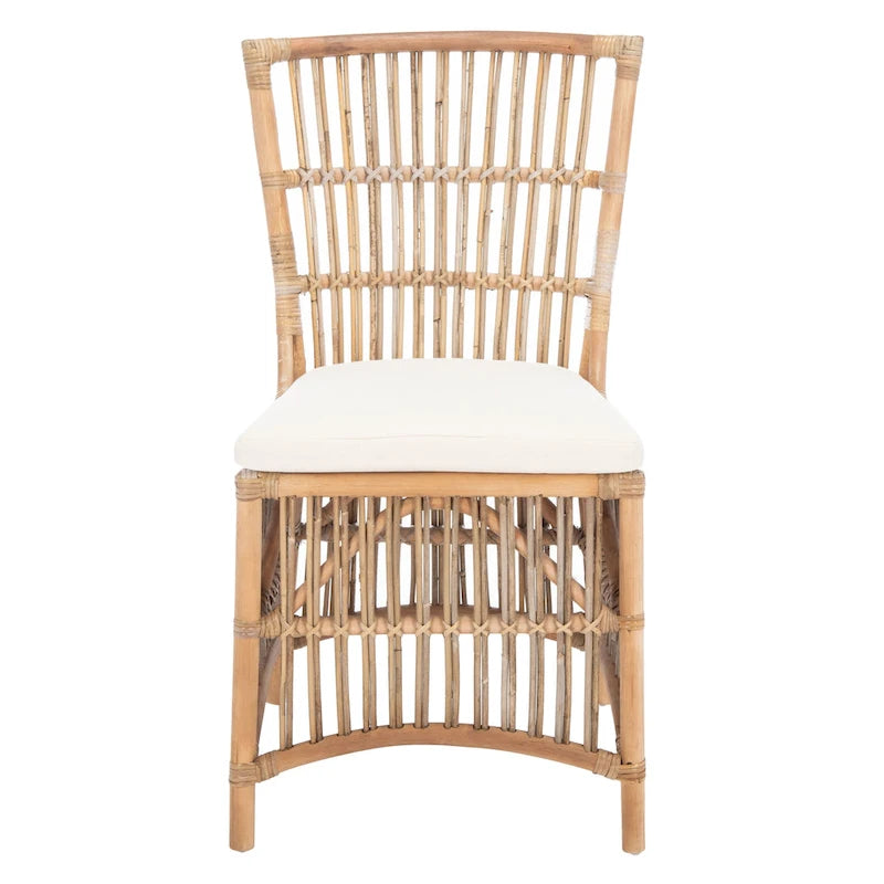 SAFAVIEH Patty, fauteuil d'appoint en rotin avec coussin (lot de 2) - 19,7 L x 22,1 P x 35,4 H - 20Wx22Dx35H