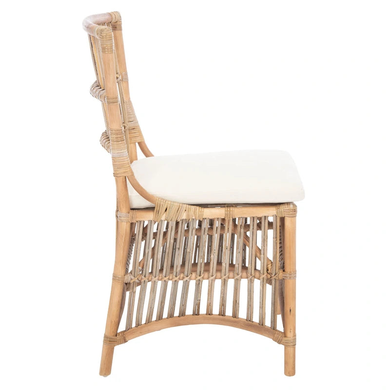 SAFAVIEH Patty, fauteuil d'appoint en rotin avec coussin (lot de 2) - 19,7 L x 22,1 P x 35,4 H - 20Wx22Dx35H