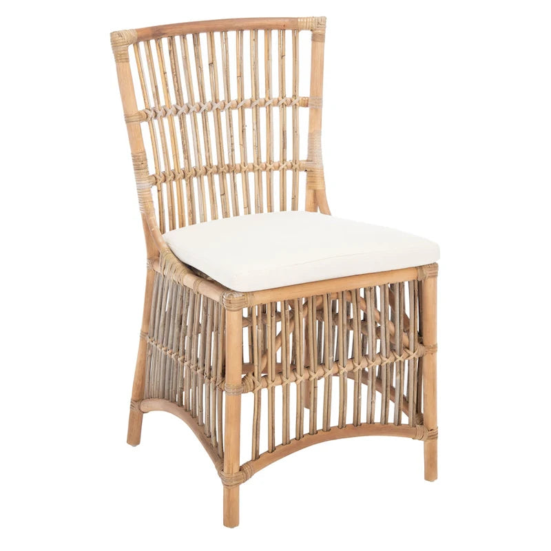 SAFAVIEH Patty, fauteuil d'appoint en rotin avec coussin (lot de 2) - 19,7 L x 22,1 P x 35,4 H - 20Wx22Dx35H