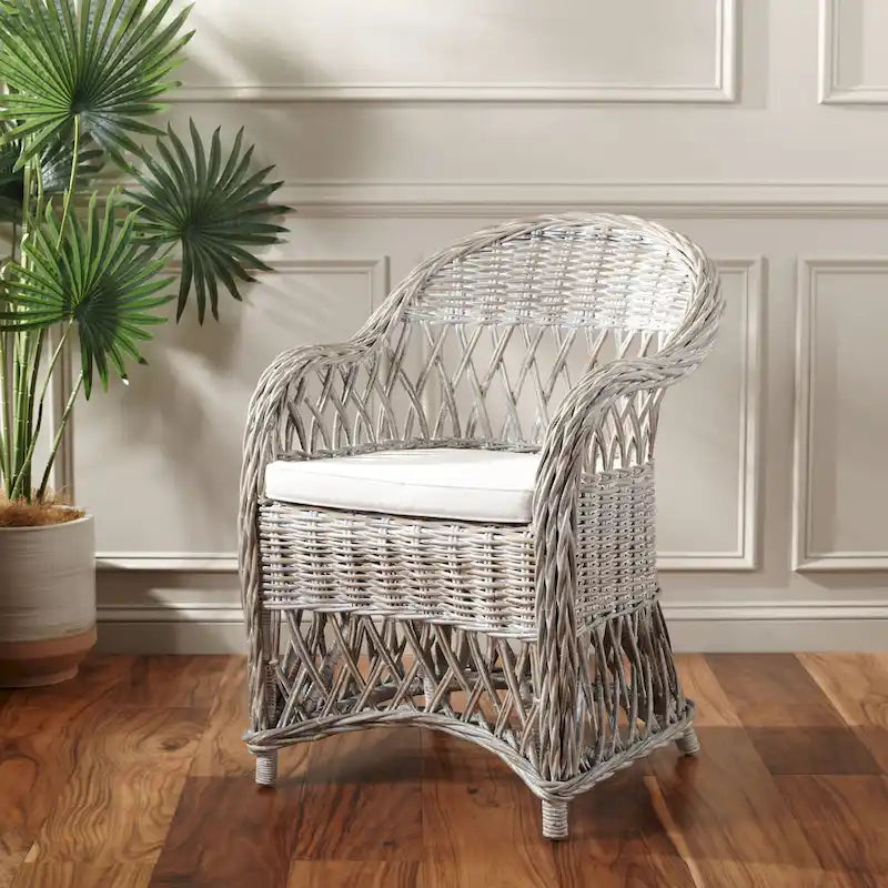 Fauteuil club en rotin naturel Spyrini SAFAVIEH - 25,5 x 26,5 x 35,5 - 26Lx27Px36H