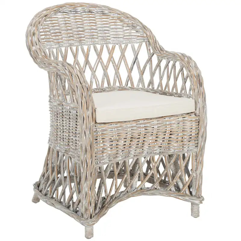 Fauteuil club en rotin naturel Spyrini SAFAVIEH - 25,5 x 26,5 x 35,5 - 26Lx27Px36H