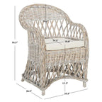 Fauteuil club en rotin naturel Spyrini SAFAVIEH - 25,5 x 26,5 x 35,5 - 26Lx27Px36H