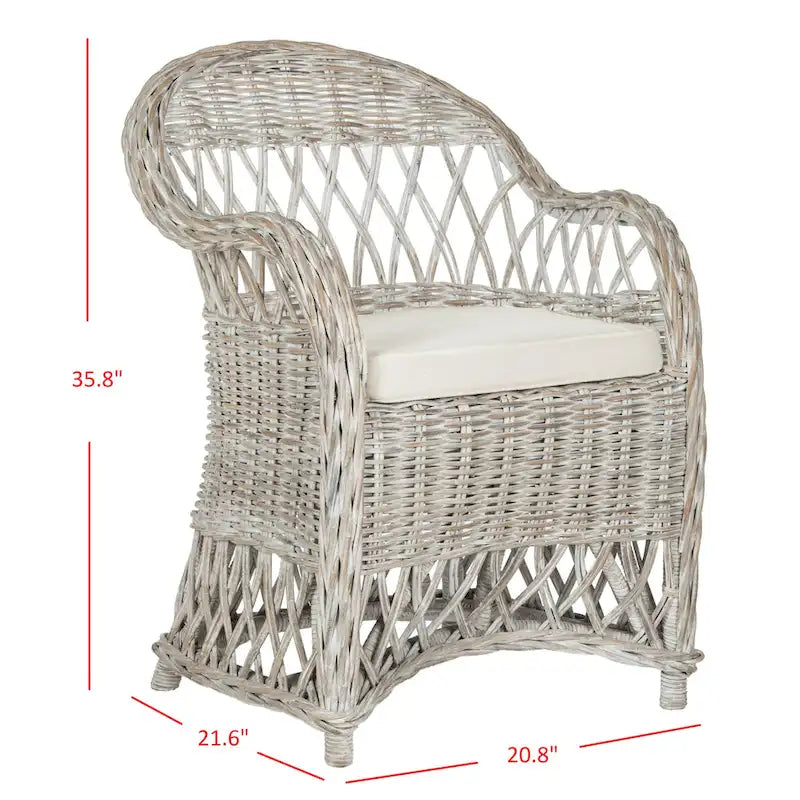 Fauteuil club en rotin naturel Spyrini SAFAVIEH - 25,5 x 26,5 x 35,5 - 26Lx27Px36H