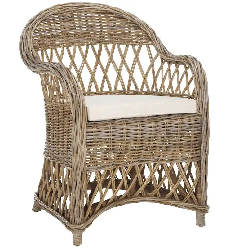 Fauteuil club en rotin naturel Spyrini SAFAVIEH - 25,5 x 26,5 x 35,5 - 26Lx27Px36H