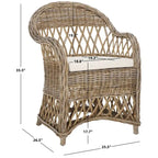 Fauteuil club en rotin naturel Spyrini SAFAVIEH - 25,5 x 26,5 x 35,5 - 26Lx27Px36H