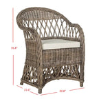 Fauteuil club en rotin naturel Spyrini SAFAVIEH - 25,5 x 26,5 x 35,5 - 26Lx27Px36H