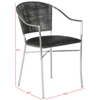 SAFAVIEH Jullieta Black Arm Chair (Set of 2) - 21 W x 22.3 L x 33.5 H - 21Wx22Dx34H