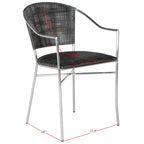 SAFAVIEH Jullieta Black Arm Chair (Set of 2) - 21 W x 22.3 L x 33.5 H - 21Wx22Dx34H