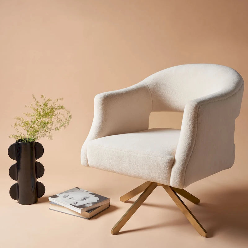 SAFAVIEH Couture Sanni Fauteuil pivotant - 27Lx29Px33H
