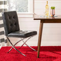 SAFAVIEH Merrilee Glam Black Chrome Tufted Side Chair - 19Wx23Dx35H