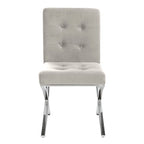 SAFAVIEH Merrilee Glam Black Chrome Tufted Side Chair - 19Wx23Dx35H