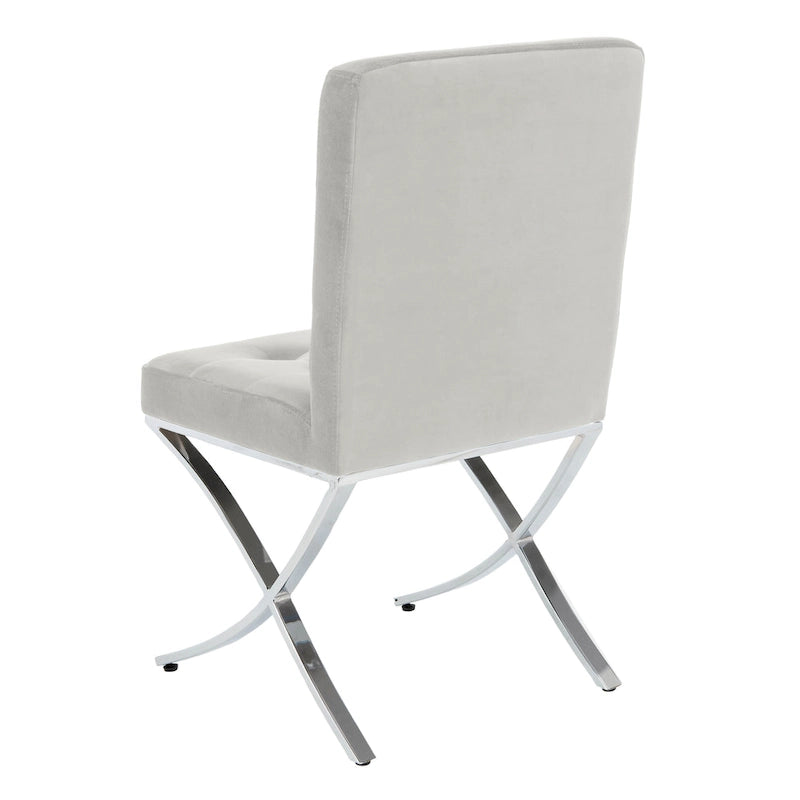 SAFAVIEH Merrilee Glam Black Chrome Tufted Side Chair - 19Wx23Dx35H