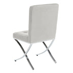 SAFAVIEH Merrilee Glam Black Chrome Tufted Side Chair - 19Wx23Dx35H