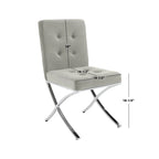 SAFAVIEH Merrilee Glam Black Chrome Tufted Side Chair - 19Wx23Dx35H
