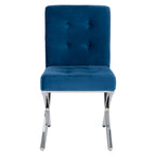 SAFAVIEH Merrilee Glam Black Chrome Tufted Side Chair - 19Wx23Dx35H