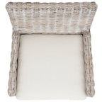 SAFAVIEH Winnifred Coastal Rattan Accent Chair with Cushion - 18.5 W x 22.8 L x 38.2 H - 19Wx23Dx38H